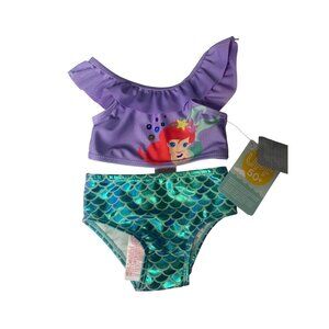 Disney Baby Girl Mermaid 2-Piece Swimsuit UPF 50+ Bikini Beach Purple Green
